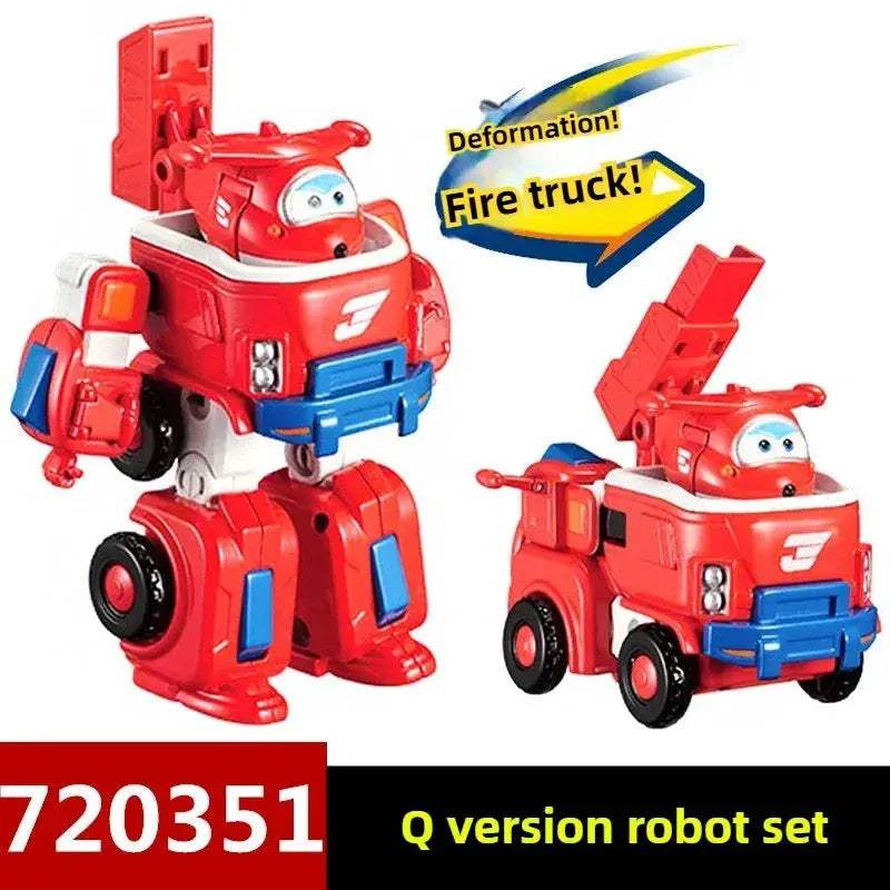 Super Wings Police Transforming Robot Action Figure Rescue Fire Truck - ToylandEU