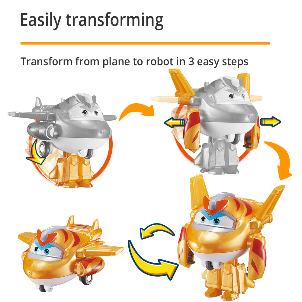 Super Wings S5 2" Mini Transforming Deformation Transform-a-bots - Mini Transforming Robot Toys
