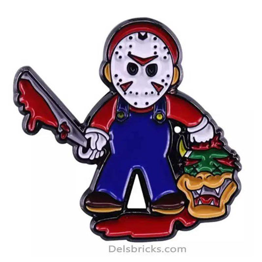  Super Mario Jason Voorhees Enamel Pin Mashup Copper -  ToylandEU™
