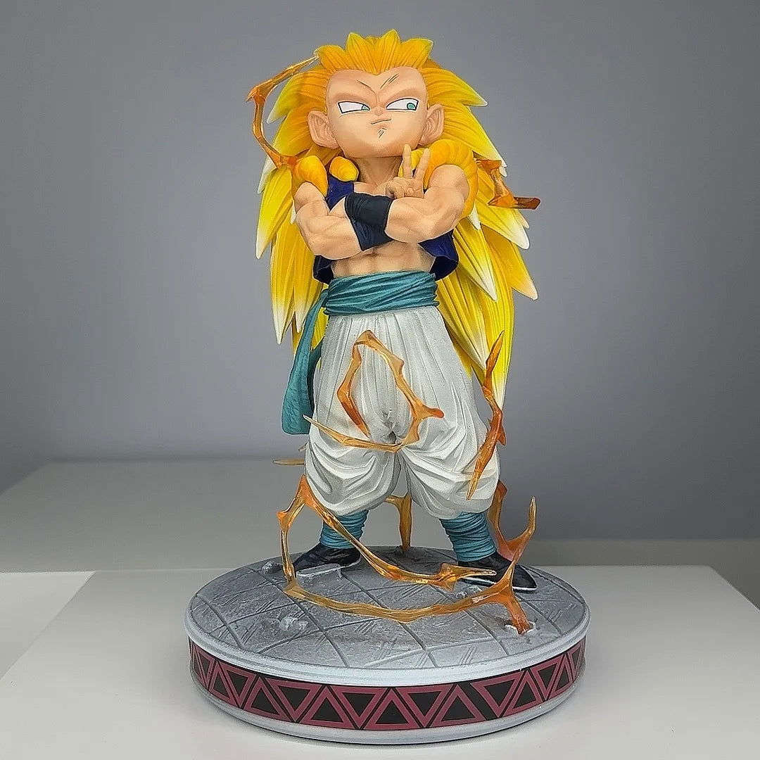 Super Saiyan Gotenks Anime Figurines, Dragon Ball Z Figures Ghost Squad Statue Figures Collection 24 CM