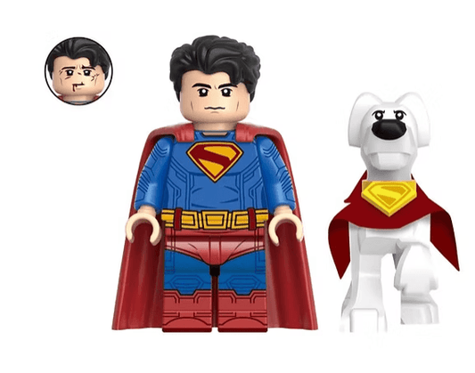 Superman With Krypto Dog Custom Minifigure | ABS Plastic | Collectors