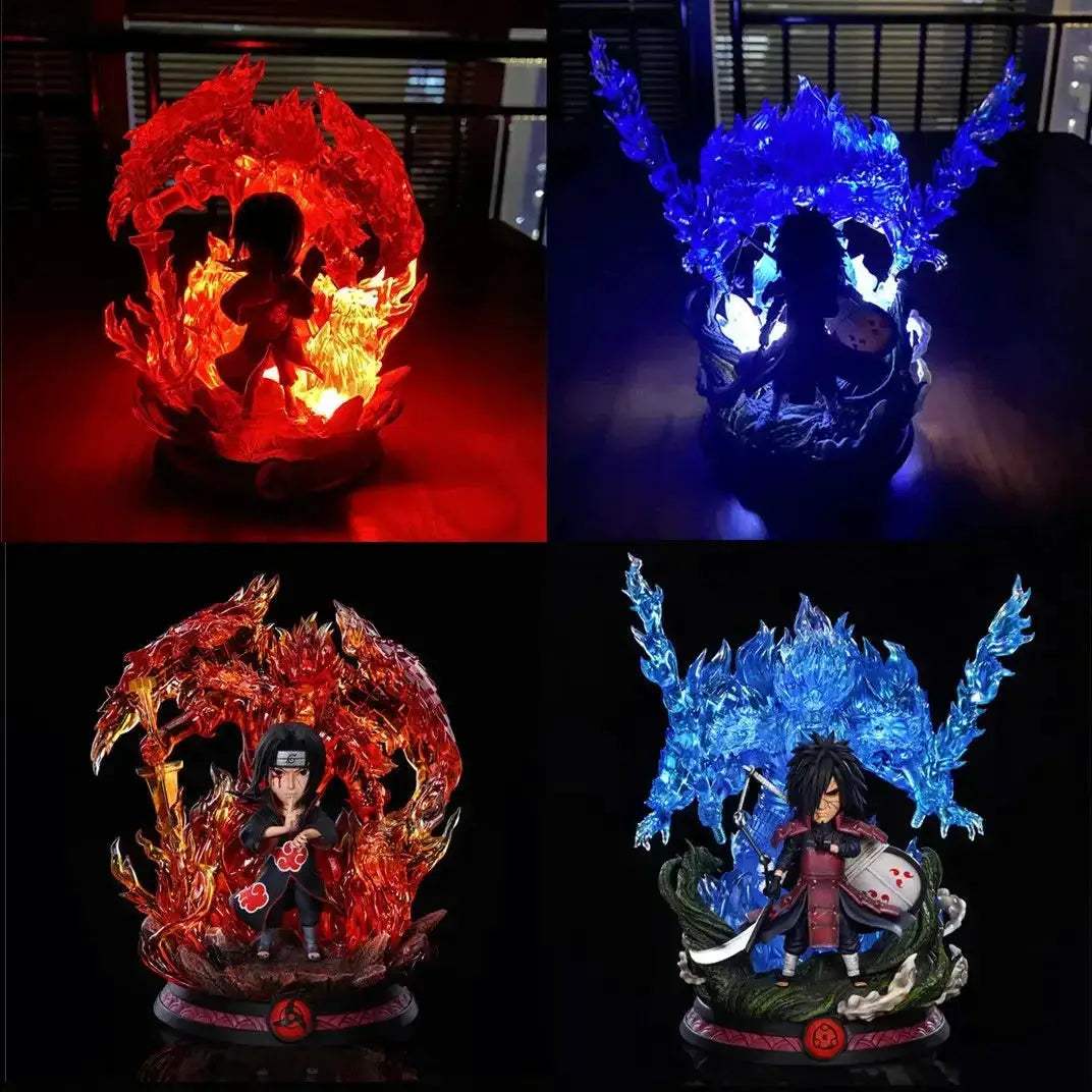 Susanoo LED Uchiha Itachi and Madara Anime Figures, Naruto Shippuden Mini Chibi Figurines 15 CM - ToylandEU