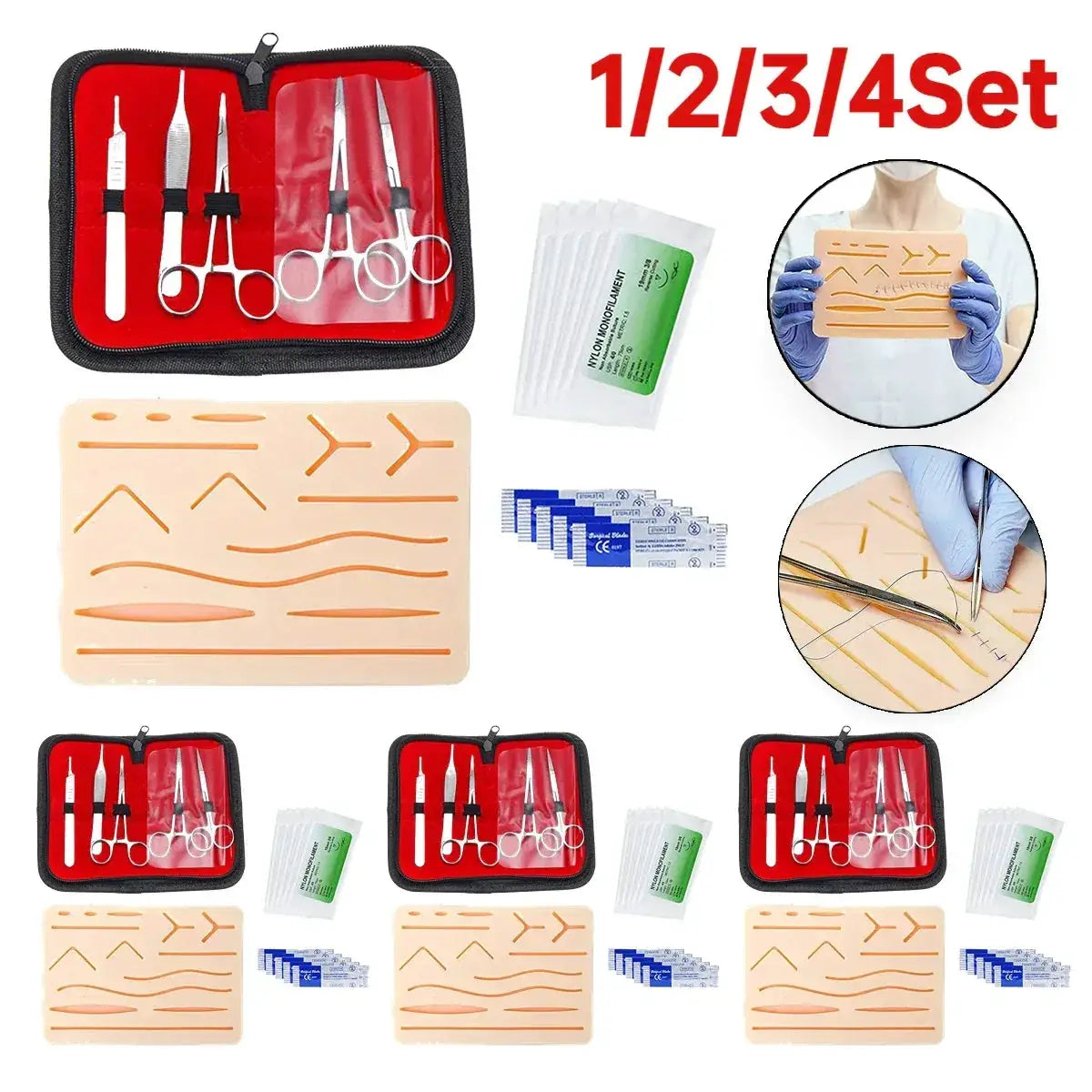 Suture Practice Kit With Durable Silicone Skin Pad - ToylandEU