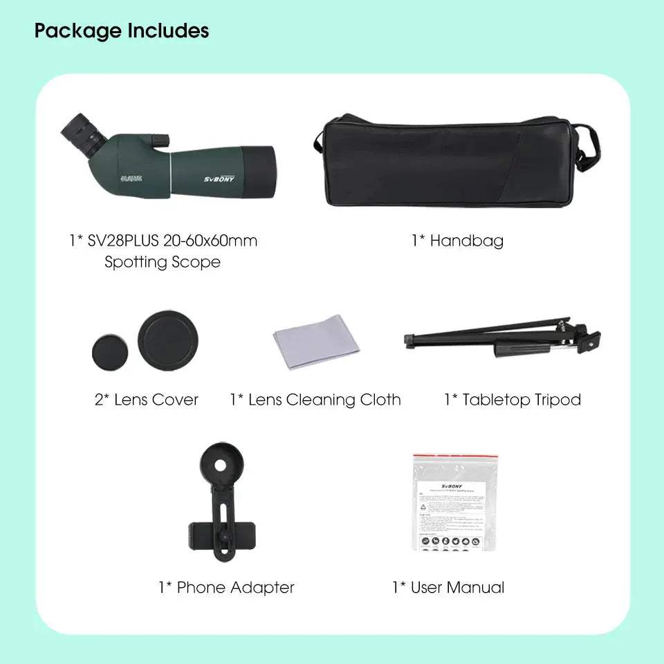 Svbony SV28Plus Spotting Scope 50/60/70mm Powerful Zoom For Archery - ToylandEU