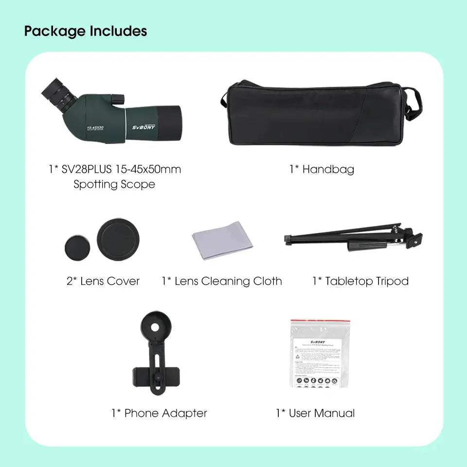 Svbony SV28Plus Spotting Scope 50/60/70mm Powerful Zoom For Archery - ToylandEU