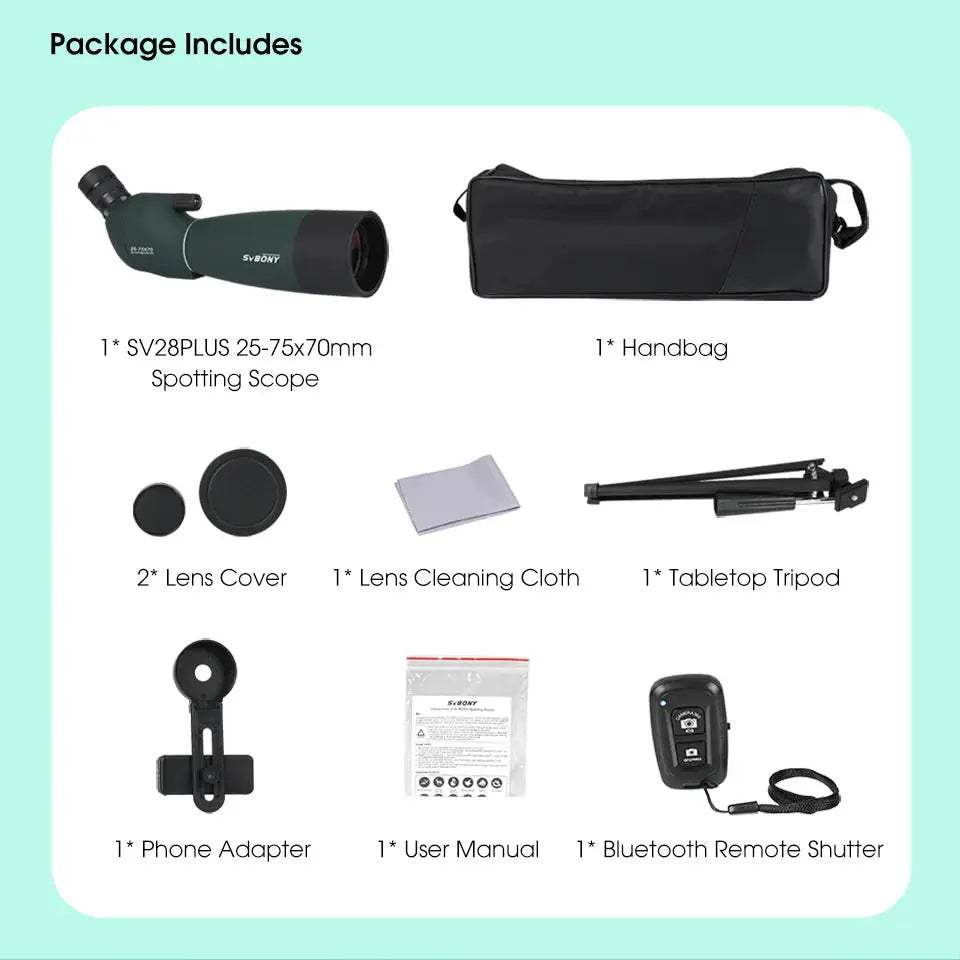 Svbony SV28Plus Spotting Scope 50/60/70mm Powerful Zoom For Archery - ToylandEU