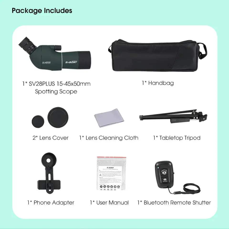 Svbony SV28Plus Spotting Scope 50/60/70mm Powerful Zoom For Archery - ToylandEU