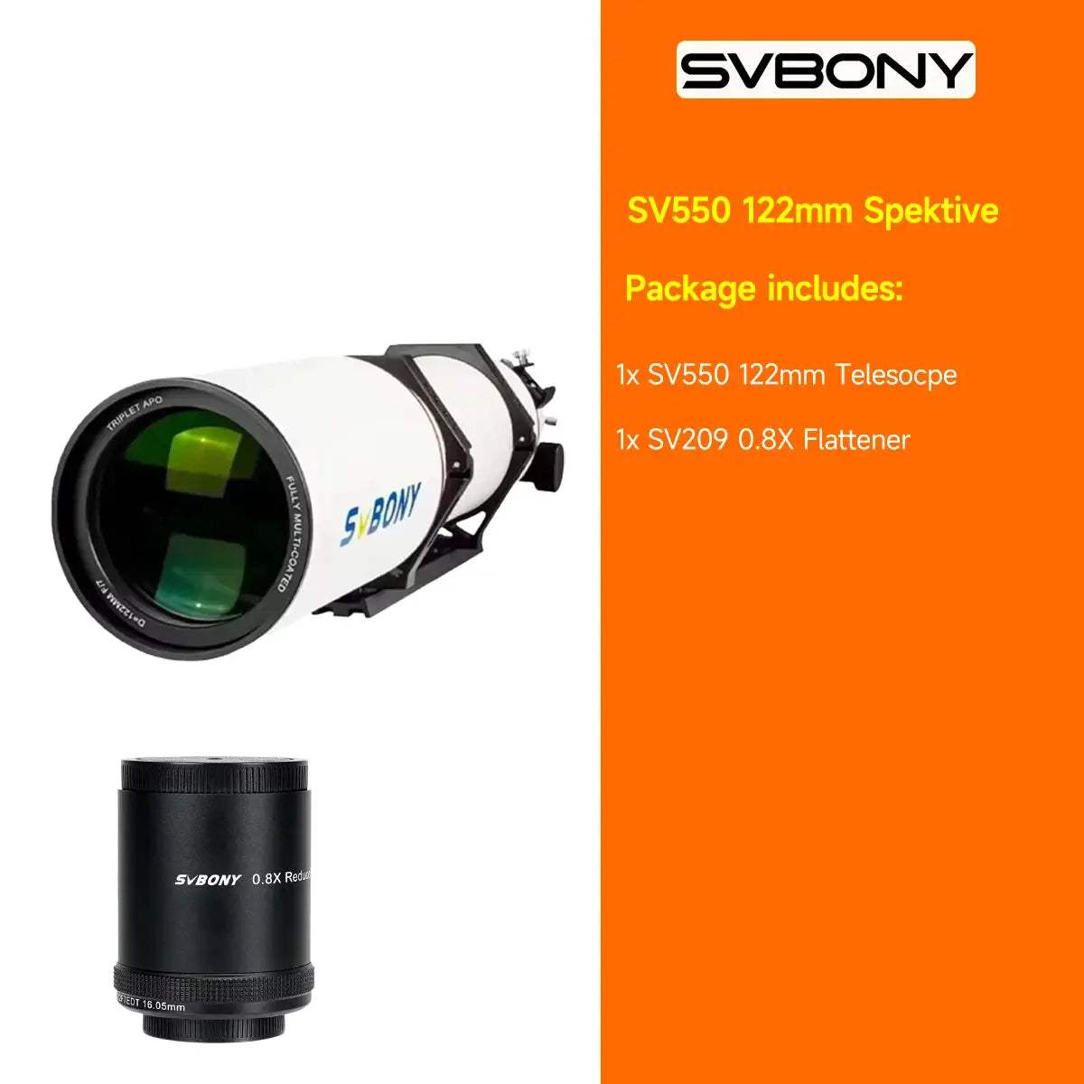 Svbony SV550 APO Telescope 80mm Triplet Refractor For Astrophotography - ToylandEU
