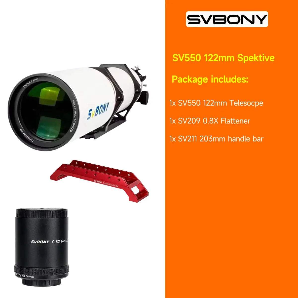 Svbony SV550 APO Telescope 80mm Triplet Refractor For Astrophotography - ToylandEU