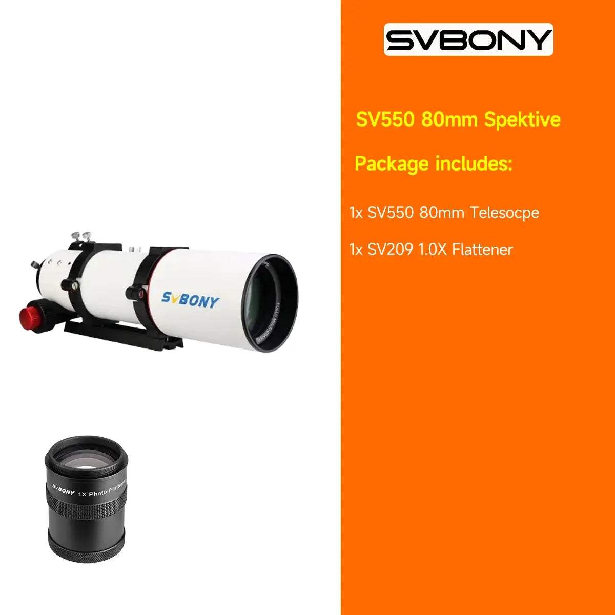 Svbony SV550 APO Telescope 80mm Triplet Refractor For Astrophotography - ToylandEU