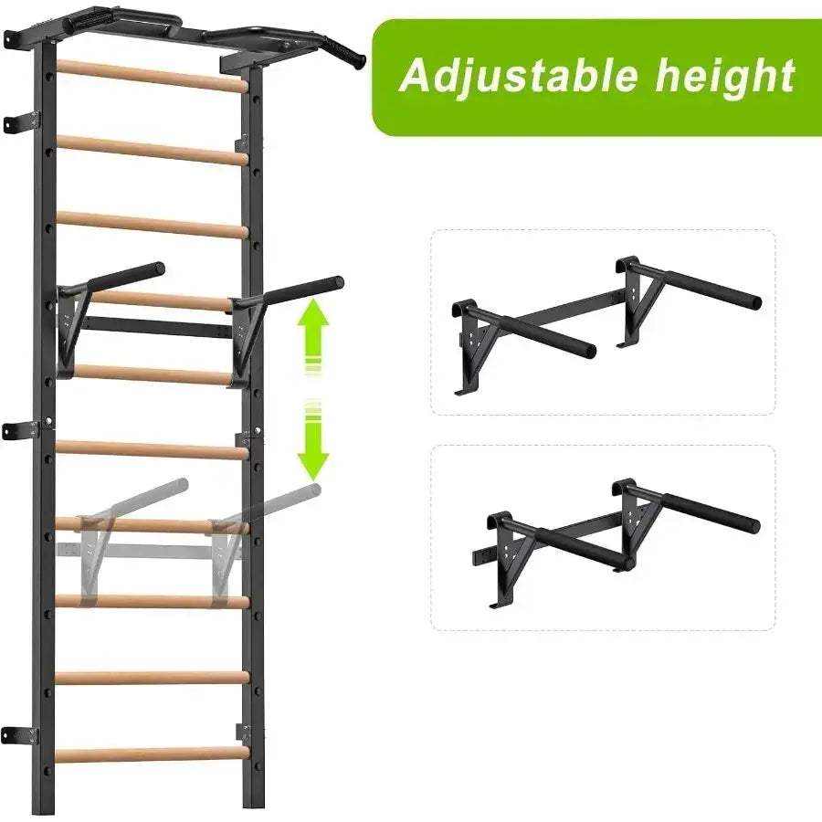 Swedish Ladder With Wall Mounted Pull Up Bar Pro Fitness - ToylandEU