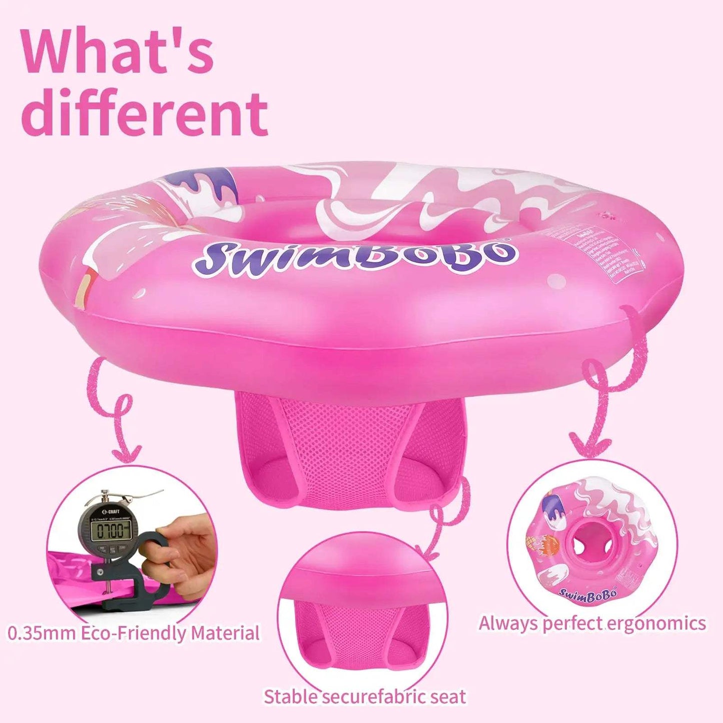  Swimbobo Pink Baby Seat Ring Safe Inflatable Pool Toy -  ToylandEU™