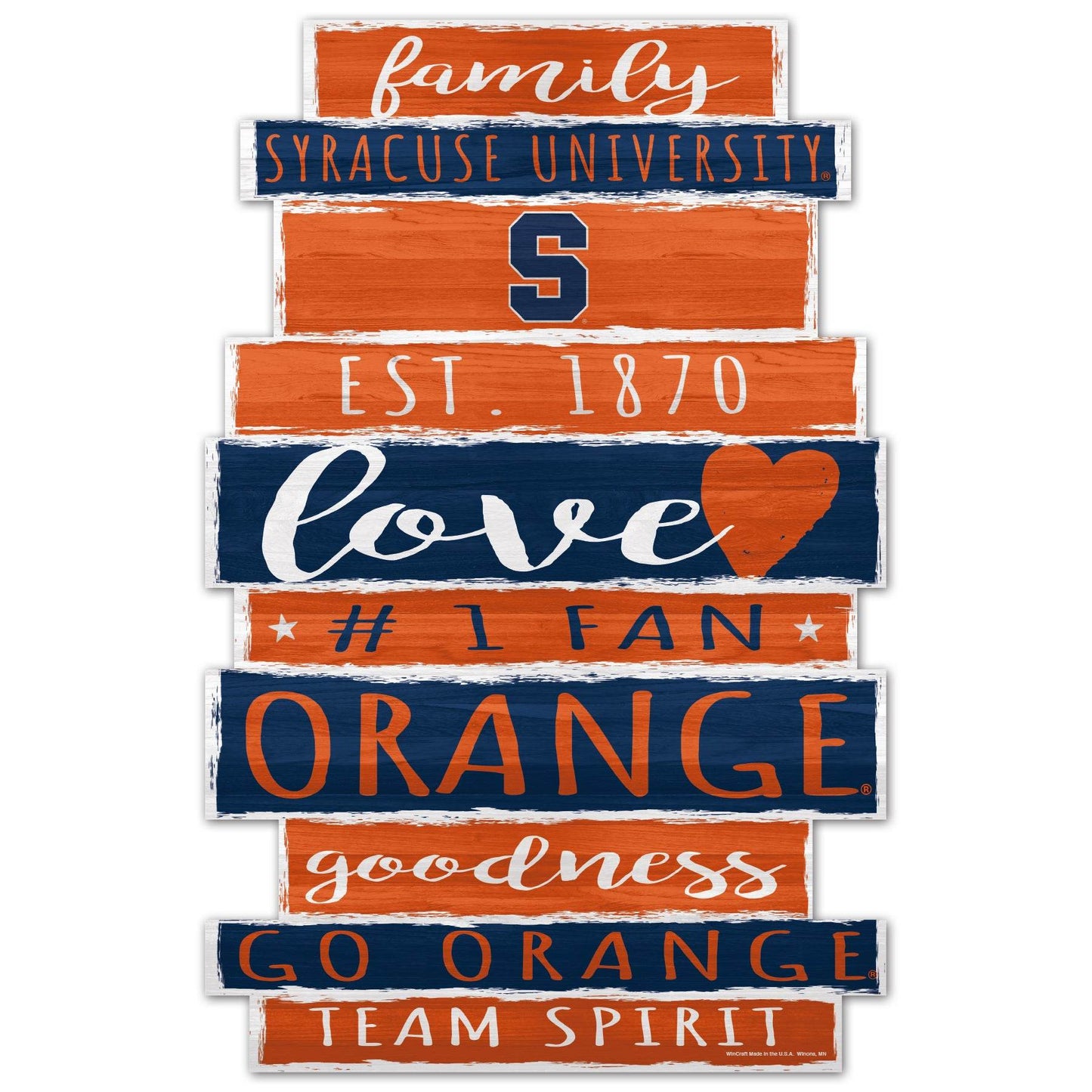 Syracuse Orange 11x17 Wood Family Sign With Established Date - ToylandEU