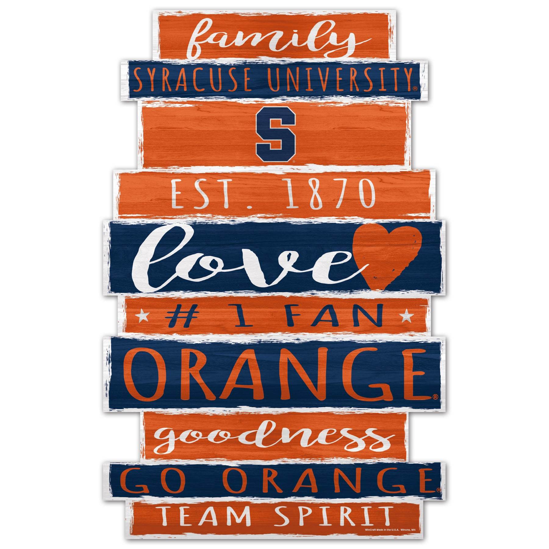 Syracuse Orange 11x17 Wood Family Sign With Established Date - ToylandEU