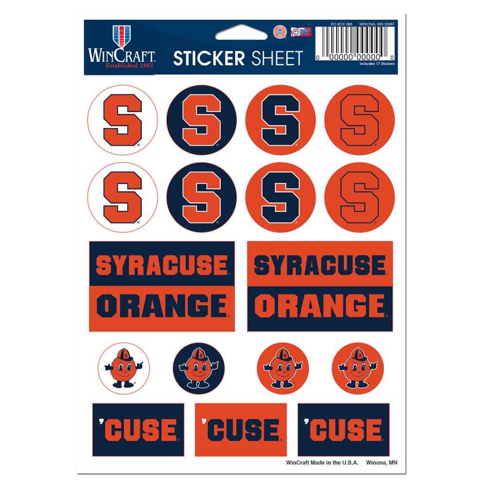 Syracuse Orange Decal Sheet 5x7 Vinyl Sticker Pack - ToylandEU
