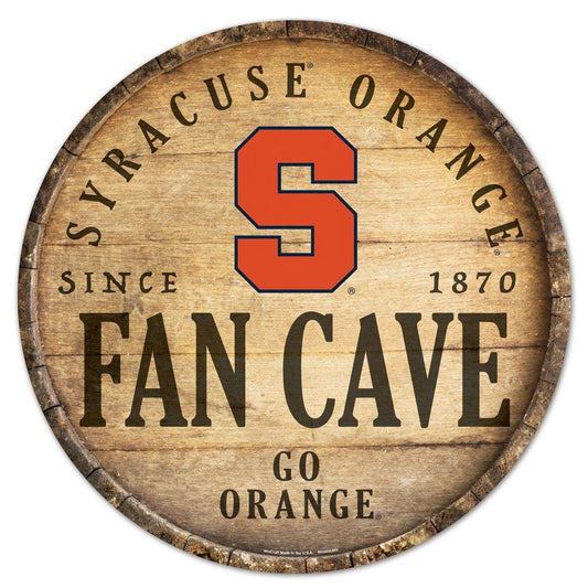 Syracuse Orange Wood Sign 14 Inch Round Barrel Top Decor - ToylandEU