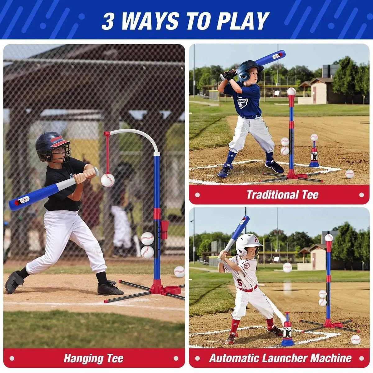  3 In 1 T Ball Set For Kids Baseball With Tee And Launcher -  ToylandEU™