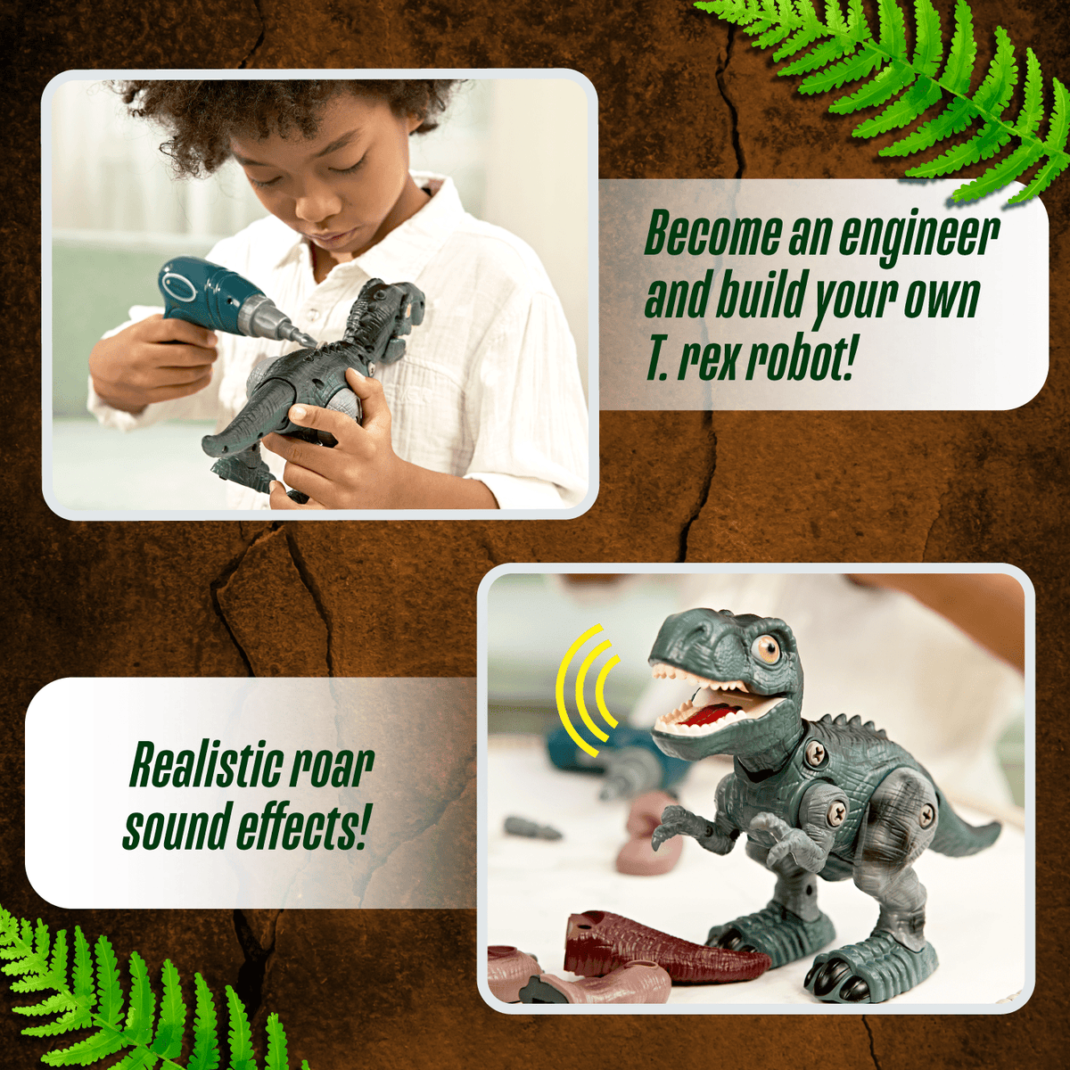 T Rex Robot Kit | Walks and Roars | Toylandeu™