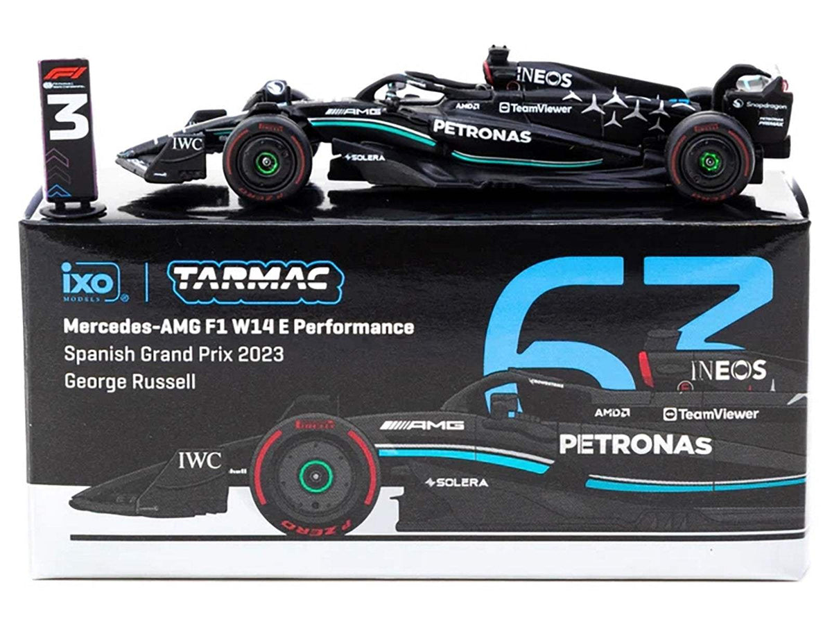 Mercedes-AMG F1 W14 E Performance #63 George Russell 3rd Place Formula One F1 | 1/64 Diecast Model Car | Tarmac Works | Spanish GP Series