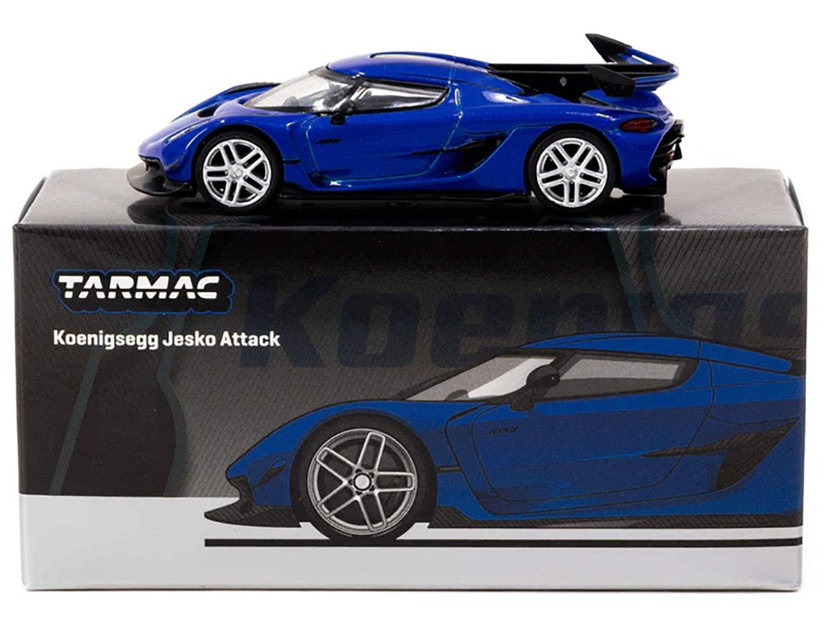 Koenigsegg Jesko Attack Blue Metallic | 1/64 Diecast Model Car | Tarmac Works | Global64 Series