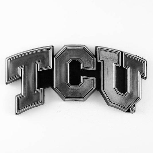 TCU Horned Frogs Auto Emblem Silver Chrome With 3M Tape - ToylandEU
