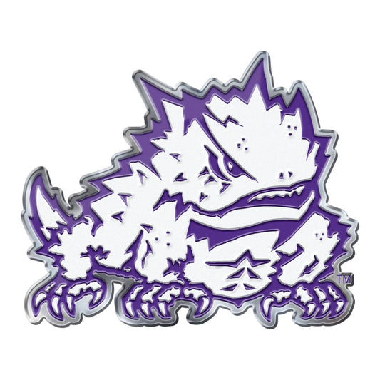 TCU Horned Frogs Auto Emblem Team Colors Embossed Aluminum - ToylandEU