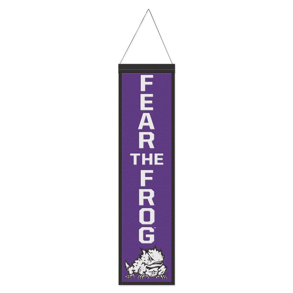 TCU Horned Frogs Banner Wool 8x32 Heritage Slogan Order - ToylandEU