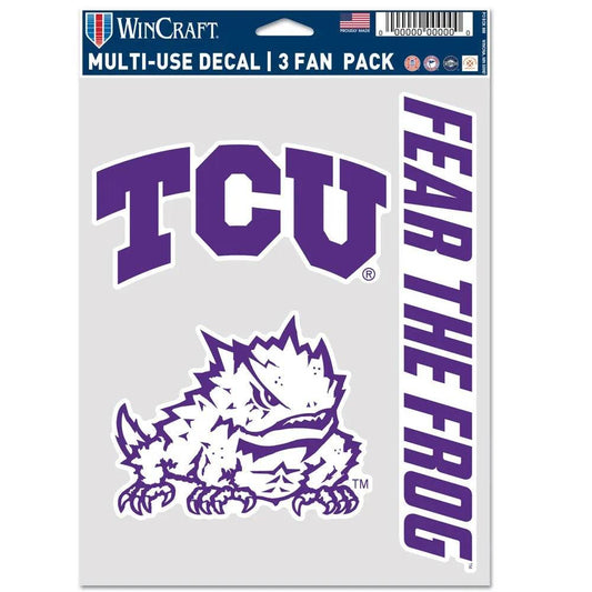 TCU Horned Frogs Decal Set Multi Use 3 Pack Stickers - ToylandEU