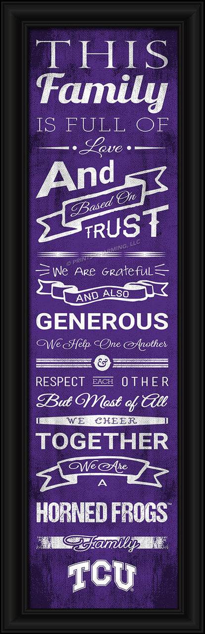 TCU Horned Frogs Family Cheer Print 24x8 Wall Art Poster - ToylandEU