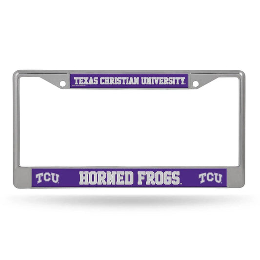  TCU Horned Frogs License Plate Frame Chrome Printed Insert -  ToylandEU™