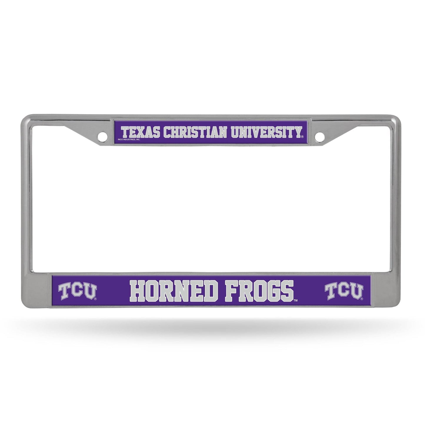 TCU Horned Frogs License Plate Frame Chrome Printed Insert - ToylandEU