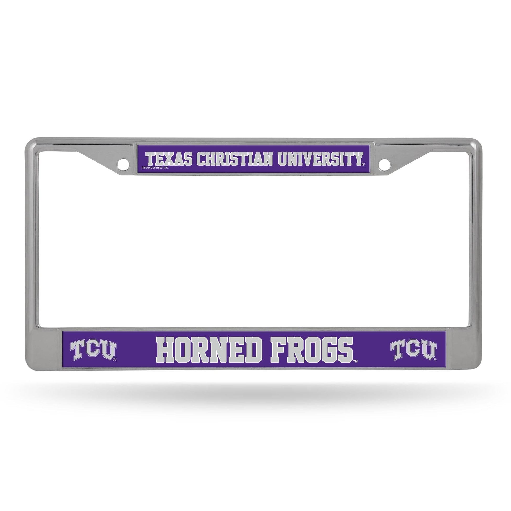 TCU Horned Frogs License Plate Frame Chrome Printed Insert - ToylandEU
