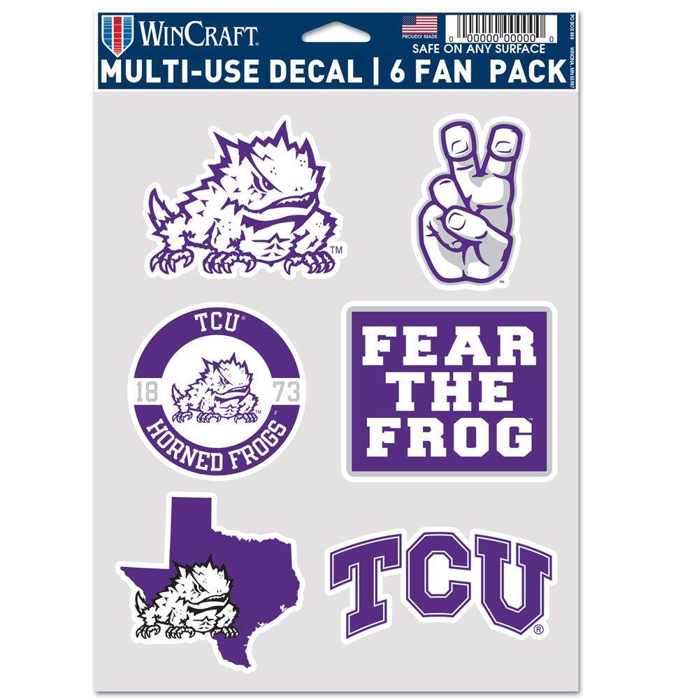 TCU Horned Frogs Multi Use Fan Decal Pack 6 Pack Set - ToylandEU