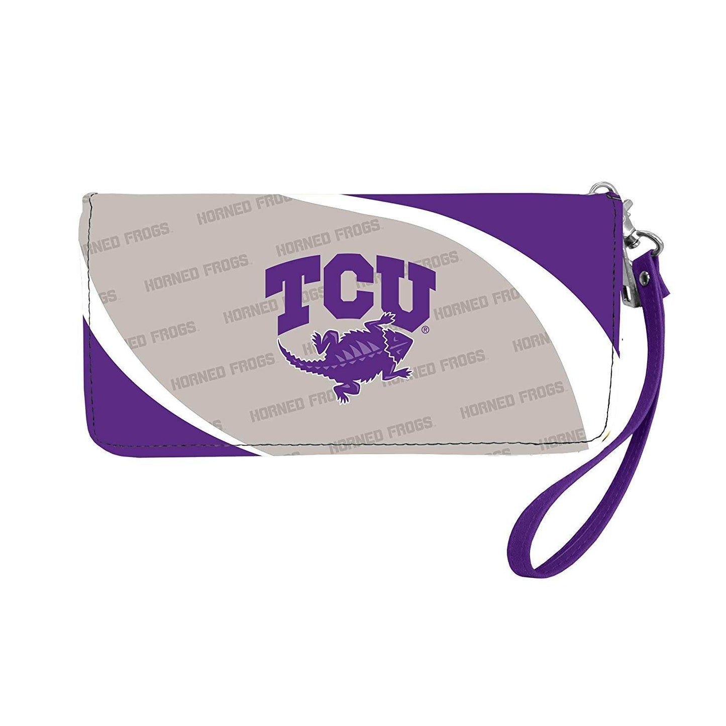 TCU Horned Frogs Wallet Curve Organizer Wristlet Zipper - ToylandEU