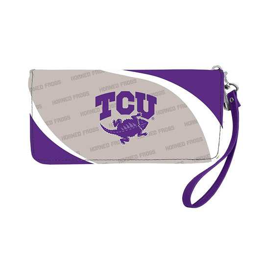 TCU Horned Frogs Wallet Curve Organizer Wristlet Zipper - ToylandEU