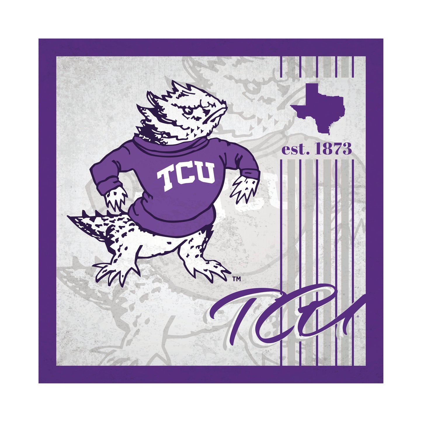 TCU Horned Frogs Wood Sign 10x10 Album Design Wall Decor - ToylandEU