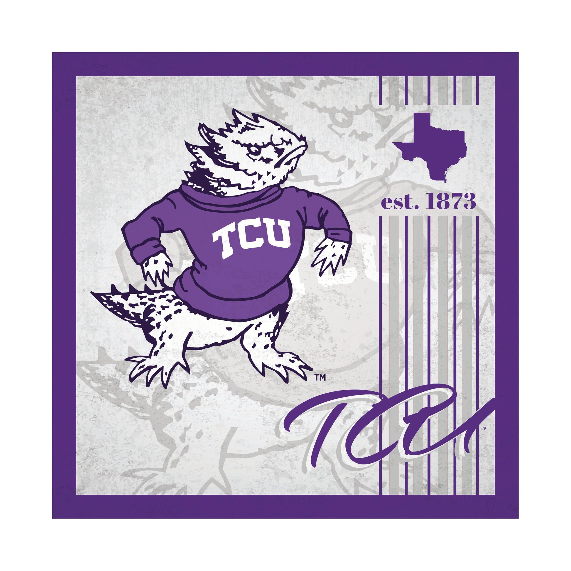 TCU Horned Frogs Wood Sign 10x10 Album Design Wall Decor - ToylandEU