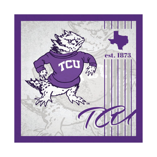 TCU Horned Frogs Wood Sign 10x10 Album Design Wall Decor - ToylandEU