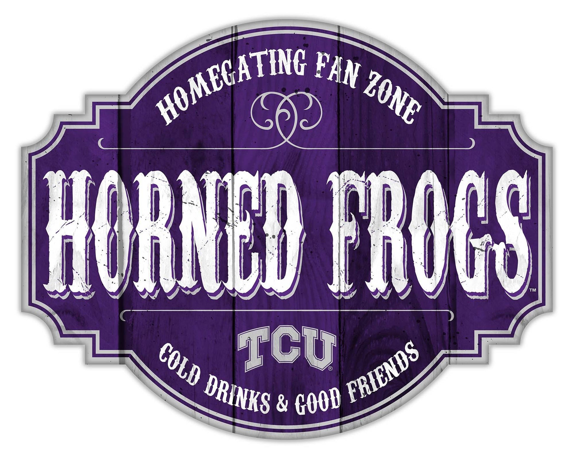 TCU Horned Frogs Wood Sign 12 Inch Homegating Tavern Decor - ToylandEU