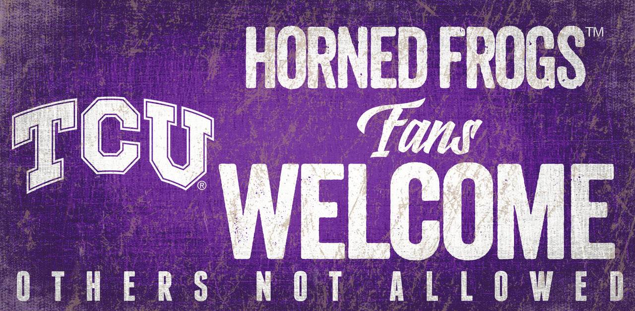 TCU Horned Frogs Wooden Sign 12x6 Welcome Fans Design - ToylandEU