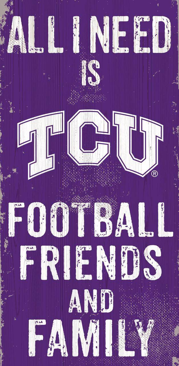 TCU Horned Frogs Wooden Sign 6x12 Football Family Design - ToylandEU