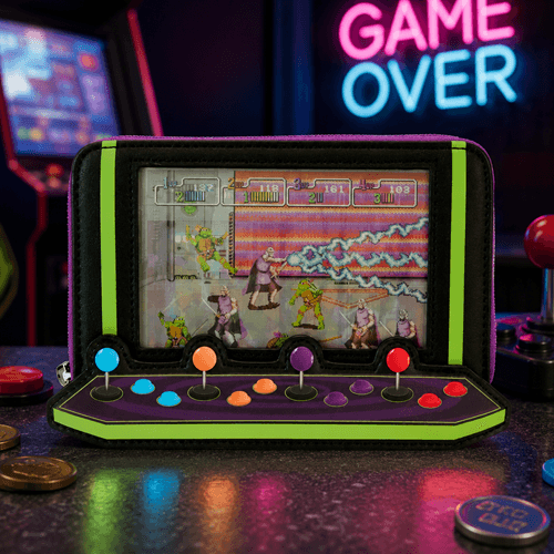 Zip Around Wallet | TMNT Vintage Arcade | Retro Game Button | Fan Merchandise