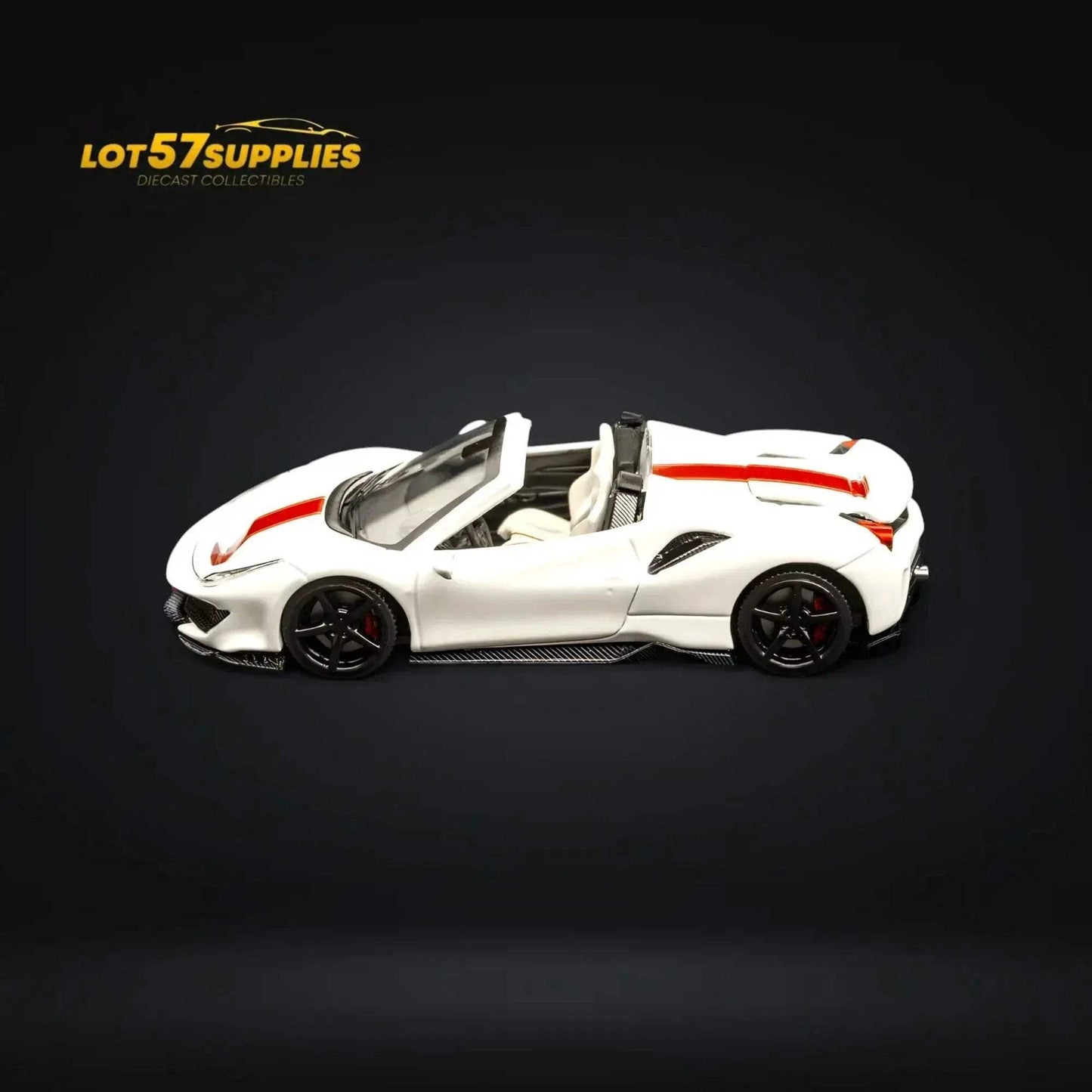 TPC Novitec 488 Roadster Pearl White - Red Stripe 1:64 - ToylandEU