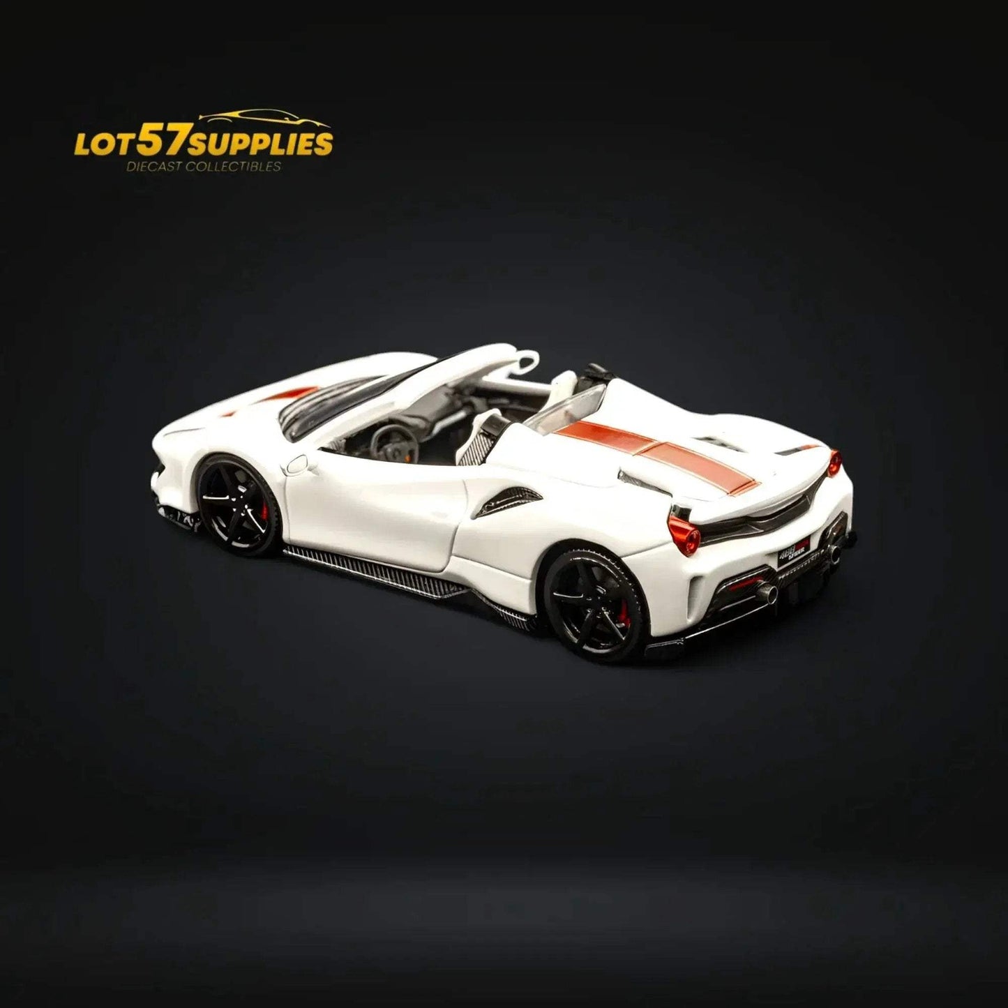 TPC Novitec 488 Roadster Pearl White - Red Stripe 1:64 - ToylandEU