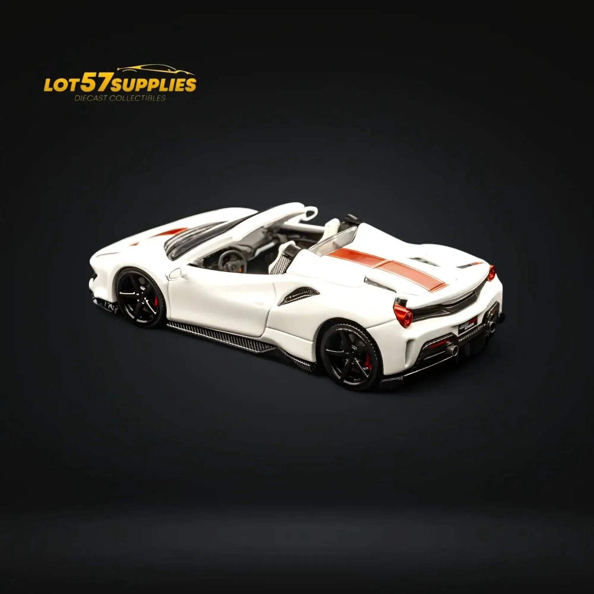 TPC Novitec 488 Roadster Pearl White - Red Stripe 1:64 - ToylandEU