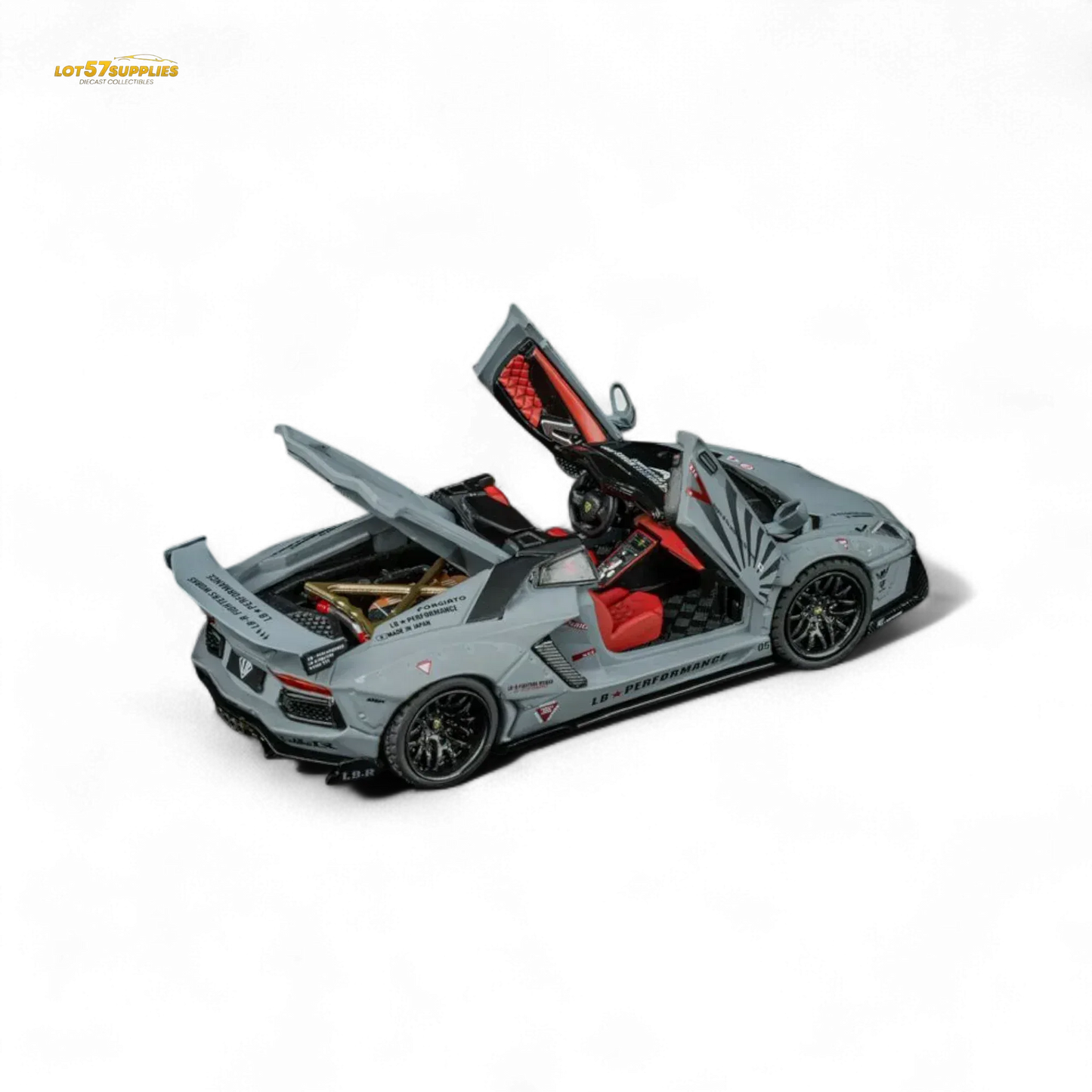 TPC Rhino Model RM 1/64 Lamborghini LP720-4 Roadster Wide-Body Modified - Combat Gray 1/64 - ToylandEU