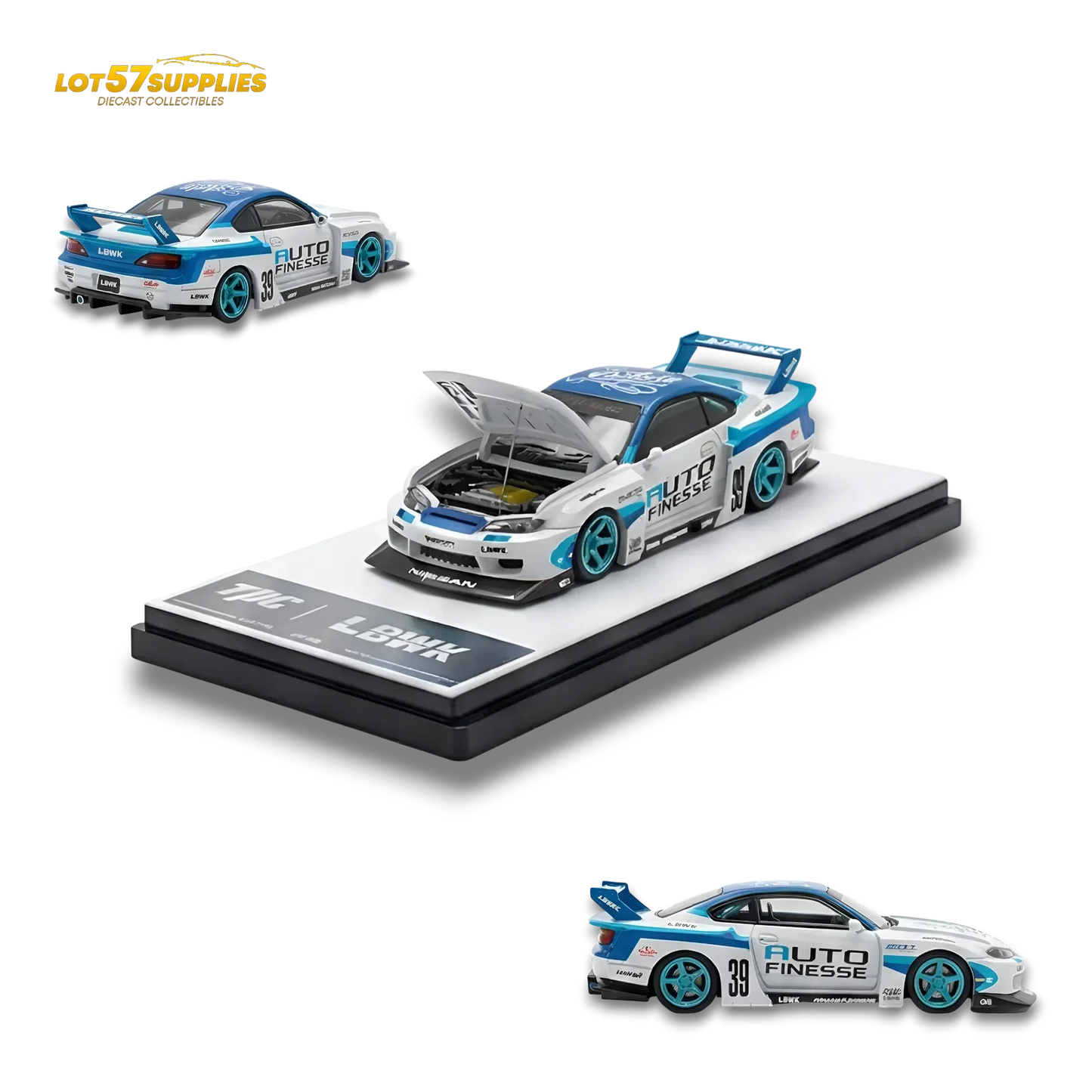 TPC Silvia S15 LBWK Blue - White 1:64 - ToylandEU