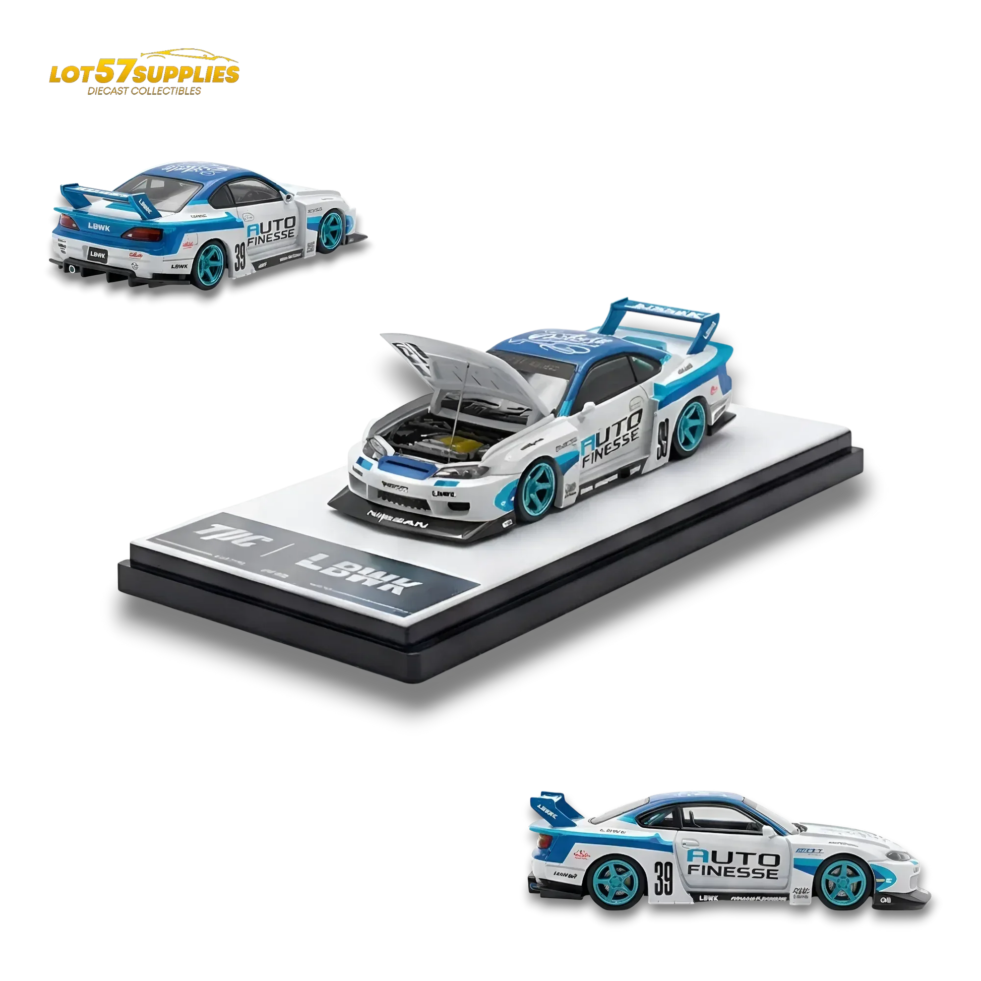 TPC Silvia S15 LBWK Blue - White 1:64 - ToylandEU