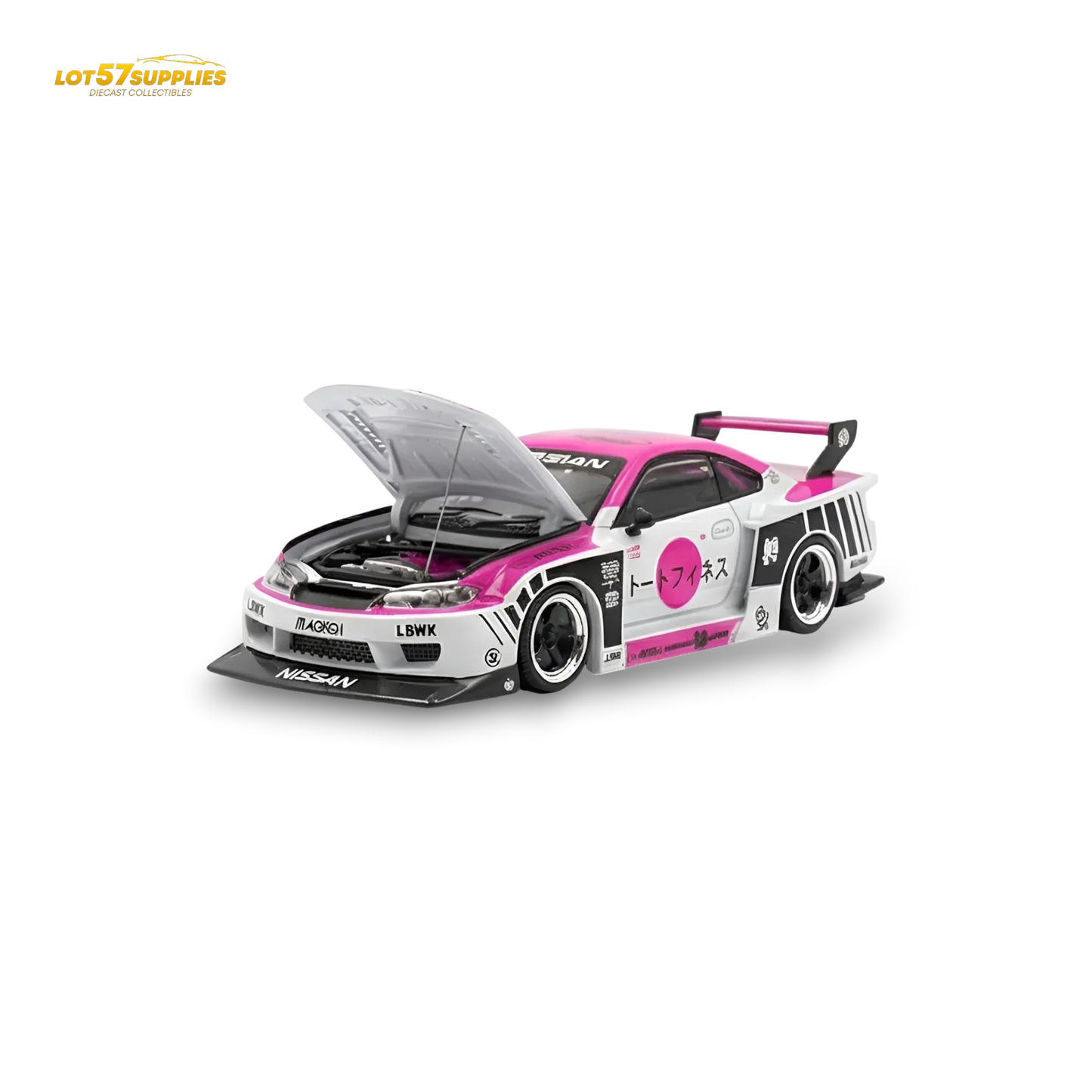 TPC Silvia S15 LBWK Pink - White 1:64 - ToylandEU