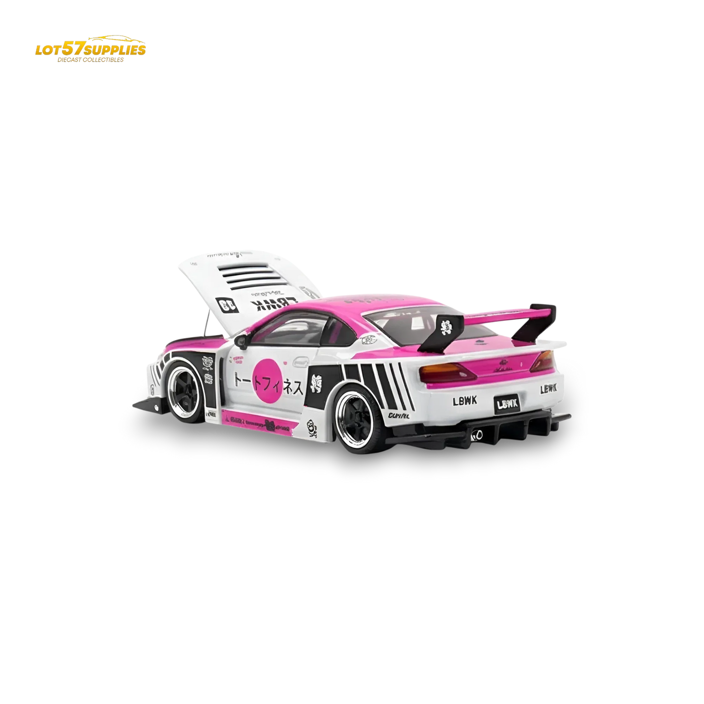 TPC Silvia S15 LBWK Pink - White 1:64 - ToylandEU